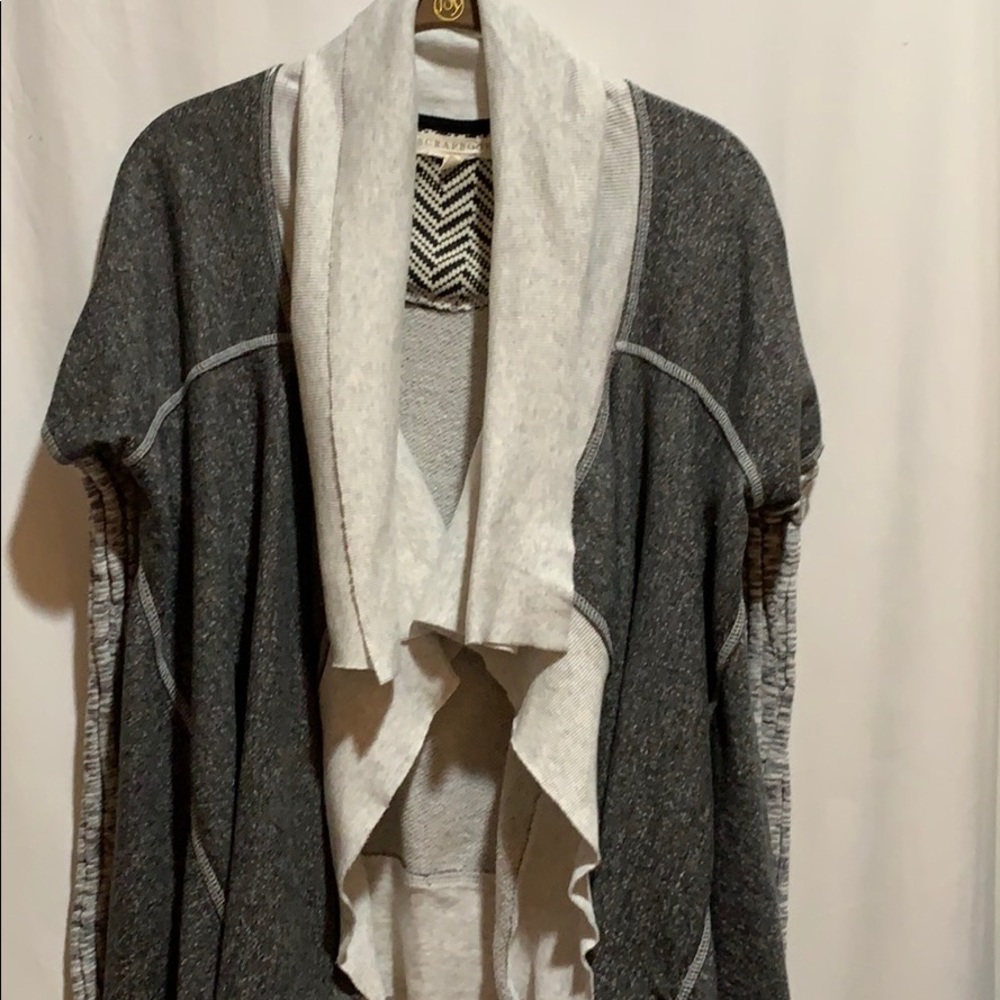 SCRAPBOOK cardigan•open front•SZ L”grays boho